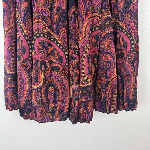 Vintage Nygard Collection Silk Floral Paisley Pleated Pull On Midi Skirt S/M - Picture 13 of 16